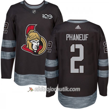 Män Ishockey Ottawa Senators Tröja Dion Phaneuf 2 1917-2017 100th Anniversary Adidas Svart Authentic